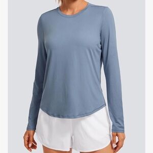Women's Long Sleeve Blue Dry Fit Top